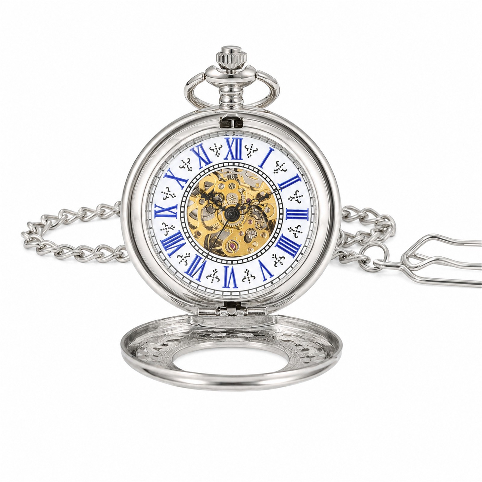Pocket Watch Mechanical Skeleton Vintage - Mens Skeleton Mechanical Pocket Watch Retro