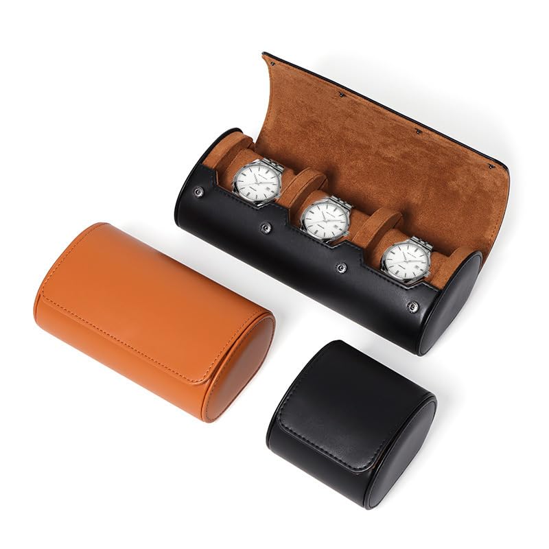 Watch Travel Roll Case 3 Slots Leather - 1 2 3 Slots Watch Travel