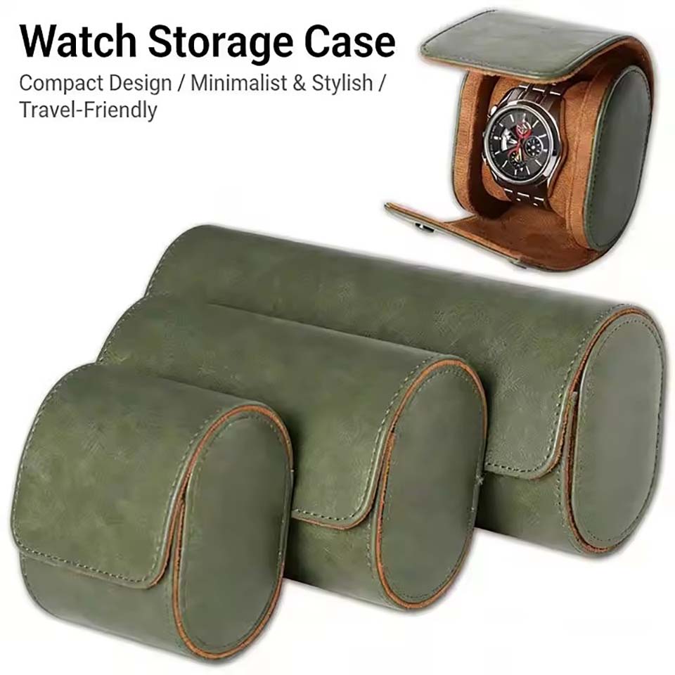 Watch Travel Roll Case 3 Slots Leather - Watch Roll Travel Case 1/2/3-Slot Portable