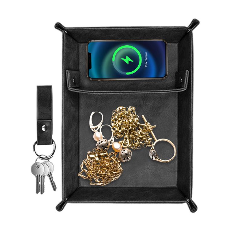 Valet Tray Nightstand Organizer Leather - Leather Valet Tray For Men PU