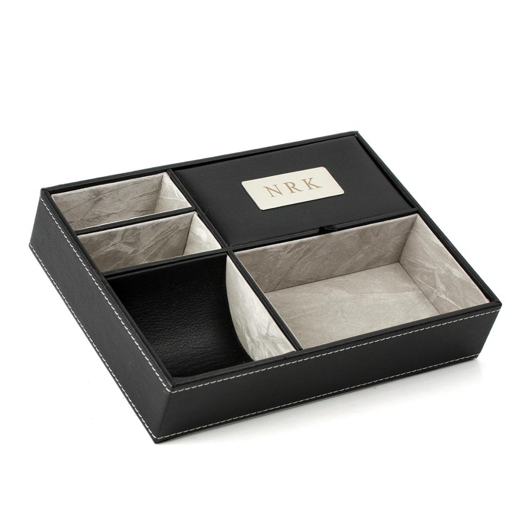 Valet Tray Nightstand Organizer Leather - Personalized Faux Leather Valet Tray Nightstand