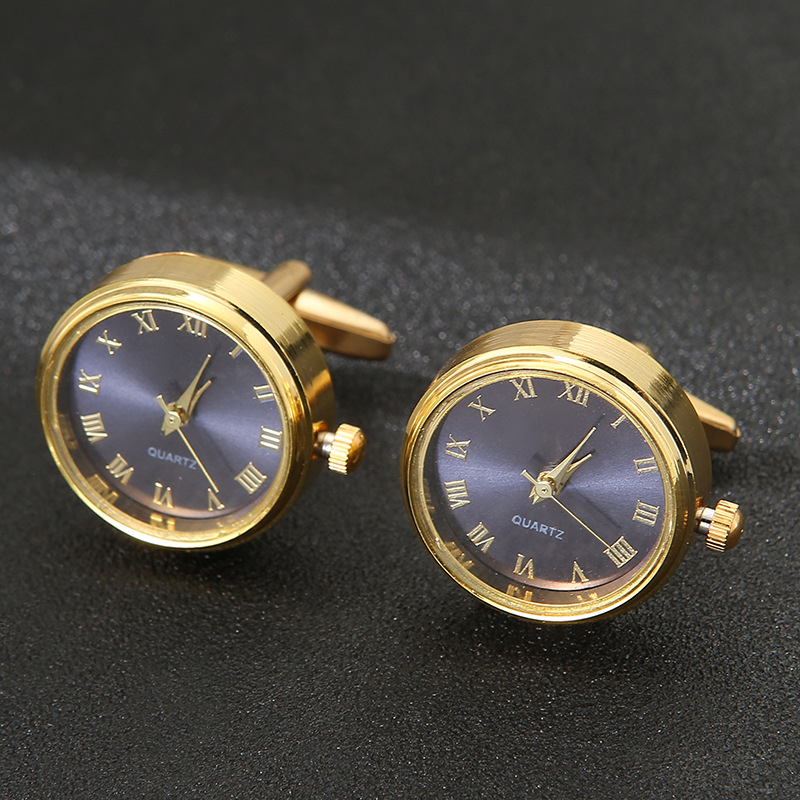 Cufflinks Men Stainless Steel Luxury - Luxury Cufflinks Watch Rotatable Electronic Functional