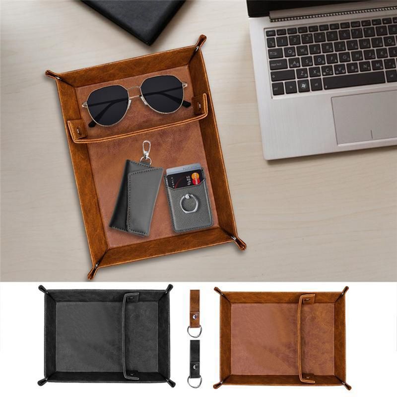 ABSJ-PU Leather Valet Tray For - Valet Tray Nightstand Organizer Leather ulasan dan harga