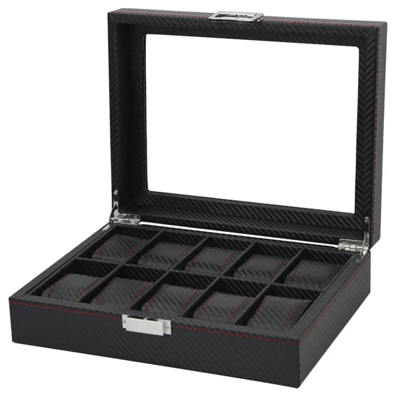OEM PU Leather Carbon Fiber Te - Watch Display Storage Box Carbon Fiber ulasan dan harga