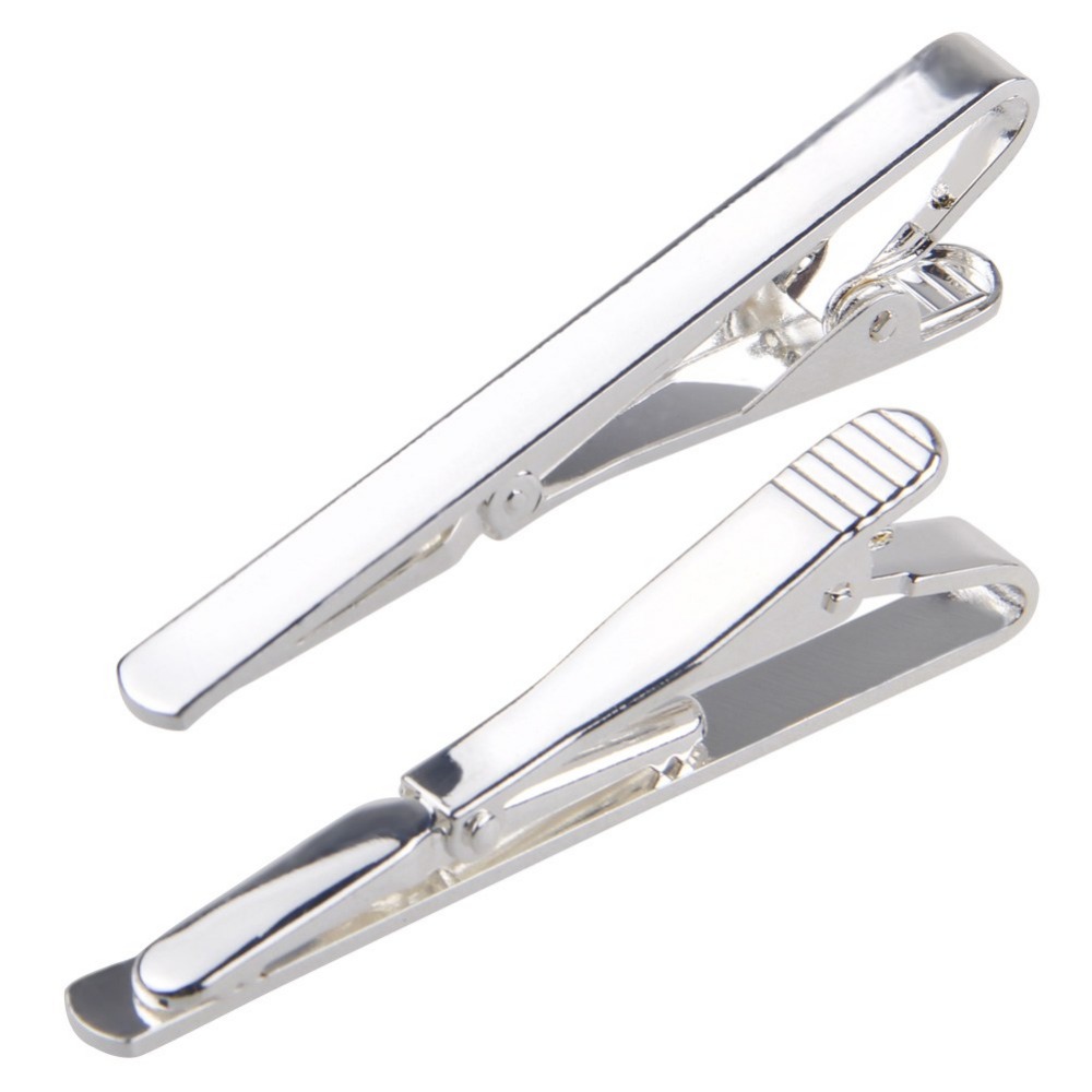 Men Metal Silver Gold Simple N - Tie Clip Bar Set Stainless Steel ulasan dan harga