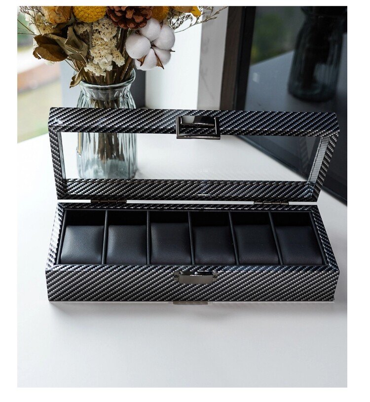 Carbon Fiber Watch Box 6/10/12 - Watch Display Storage Box Carbon Fiber ulasan dan harga