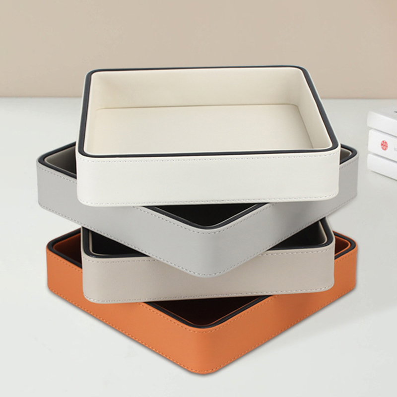 PU Leather Valet Tray Desktop  - Valet Tray Nightstand Organizer Leather ulasan dan harga