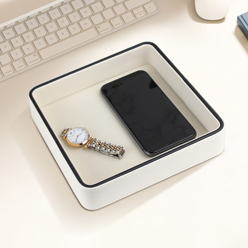 PU Leather Valet Tray Desktop  - Valet Tray Nightstand Organizer Leather ulasan dan harga