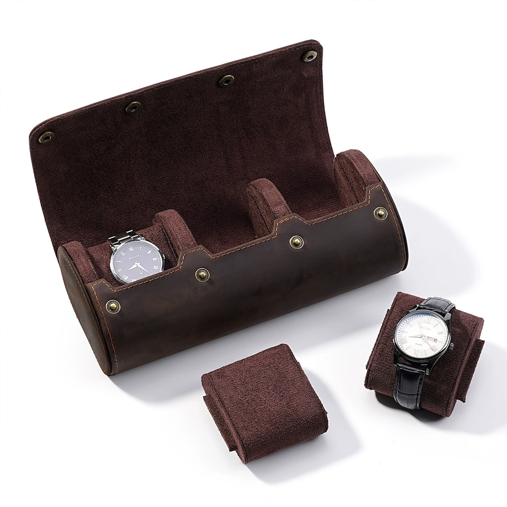 CONTACT FAMILY Vintage Genuine - Watch Travel Roll Case 3 Slots Leather ulasan dan harga