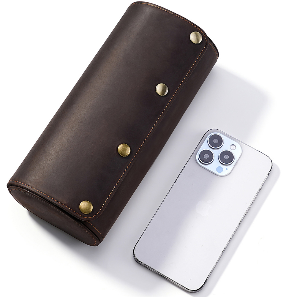 CONTACT FAMILY Vintage Genuine - Watch Travel Roll Case 3 Slots Leather ulasan dan harga