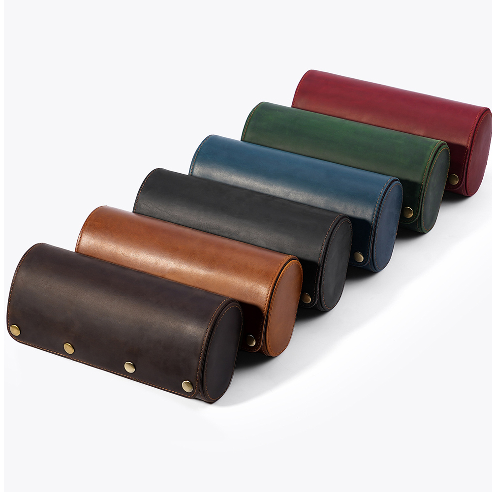 CONTACT FAMILY Vintage Genuine - Watch Travel Roll Case 3 Slots Leather ulasan dan harga