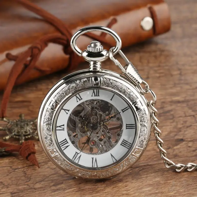 Vintage Hand Winding Mechanica - Pocket Watch Mechanical Skeleton Vintage ulasan dan harga