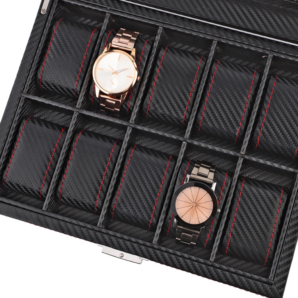 Carbon Fiber Texture Watch Box - Watch Display Storage Box Carbon Fiber ulasan dan harga