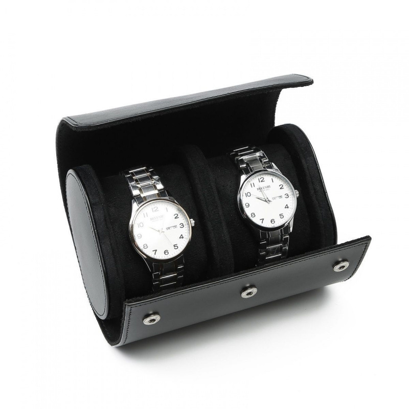 New High-End Luxury Embers Lea - Watch Travel Roll Case 3 Slots Leather ulasan dan harga