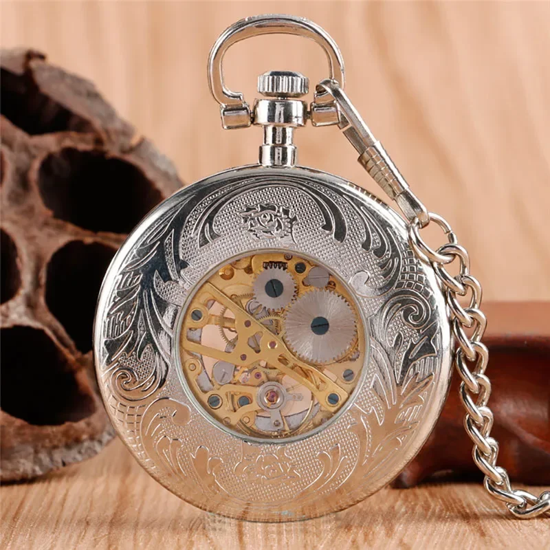 Vintage Men Women Skeleton Han - Pocket Watch Mechanical Skeleton Vintage ulasan dan harga