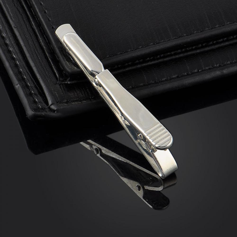 New Men Metal Silver Gold Simp - Tie Clip Bar Set Stainless Steel ulasan dan harga