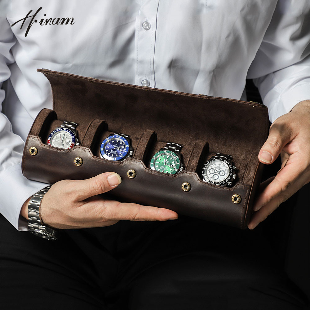 Vintage Genuine Leather 1/2/3/ - Watch Travel Roll Case 3 Slots Leather ulasan dan harga