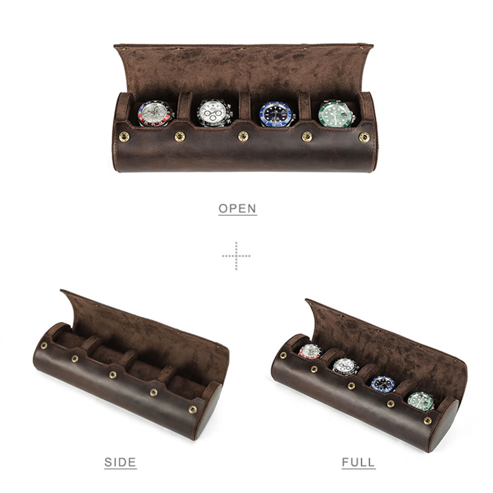 Vintage Genuine Leather 1/2/3/ - Watch Travel Roll Case 3 Slots Leather ulasan dan harga