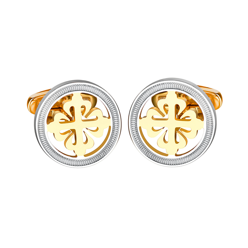 SAVOYSHI Luxury Hollow Iris Fl - Cufflinks Men Stainless Steel Luxury ulasan dan harga