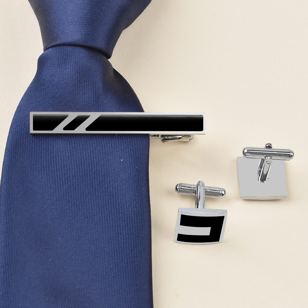 A Set New Copper Men's Busines - Tie Clip Bar Set Stainless Steel ulasan dan harga
