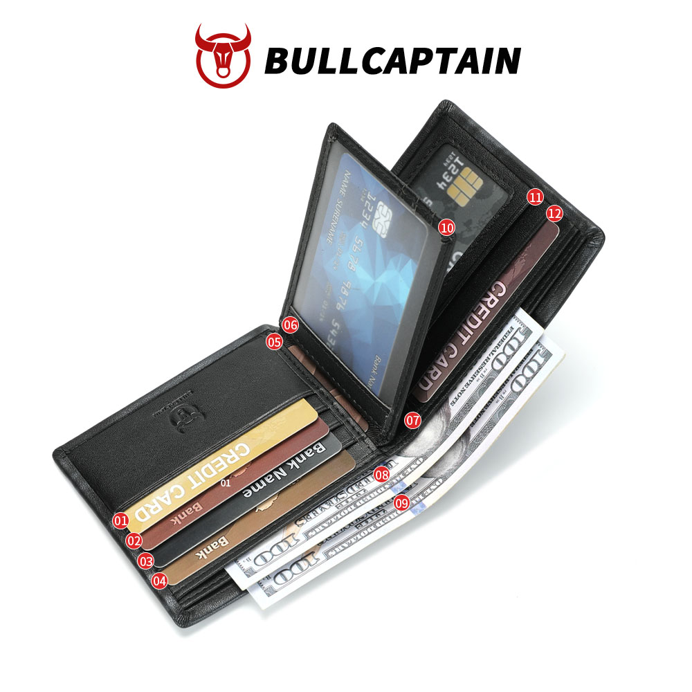 BULLCAPTAIN Slim Leather Walle - Money Clip Minimalist Rfid Blocking ulasan dan harga