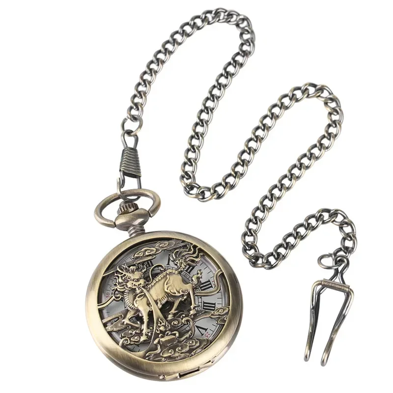 Retro Kylin Skeleton Men's Poc - Pocket Watch Mechanical Skeleton Vintage ulasan dan harga