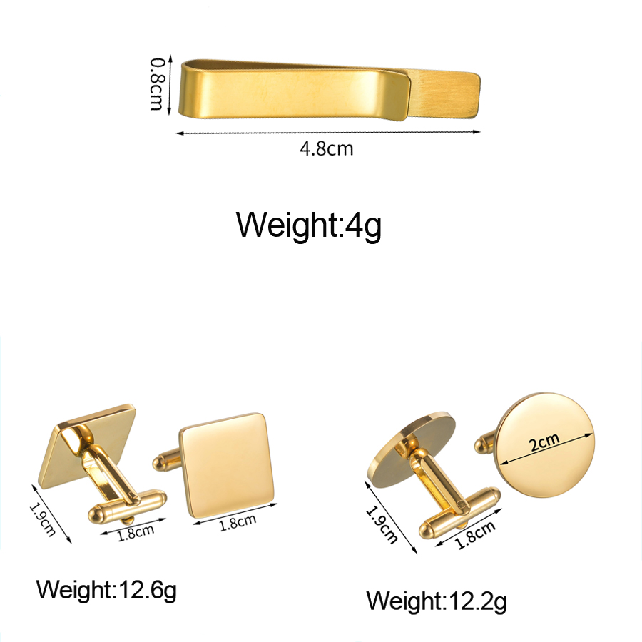 Freeteeme New Fashion Cufflink - Tie Clip Bar Set Stainless Steel ulasan dan harga