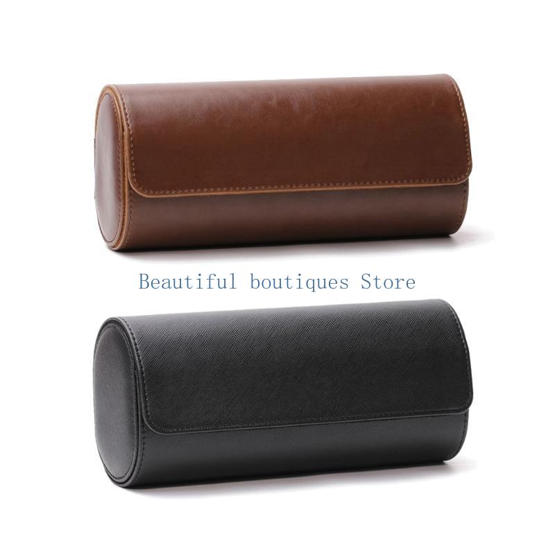 U4LF 3 Slots Watch Roll Travel - Watch Travel Roll Case 3 Slots Leather ulasan dan harga