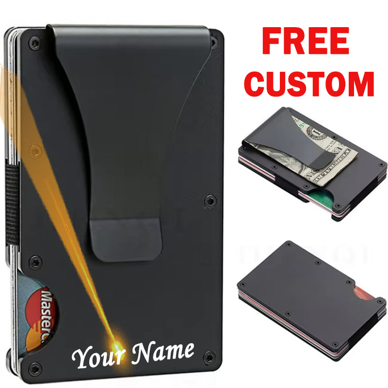 Custom Name Men Wallet Front P - Money Clip Minimalist Rfid Blocking ulasan dan harga