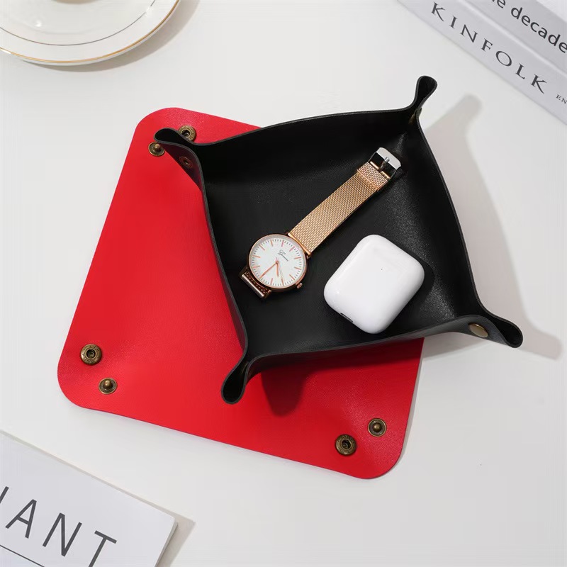 PU Valet Tray Foldable Storage - Valet Tray Nightstand Organizer Leather ulasan dan harga