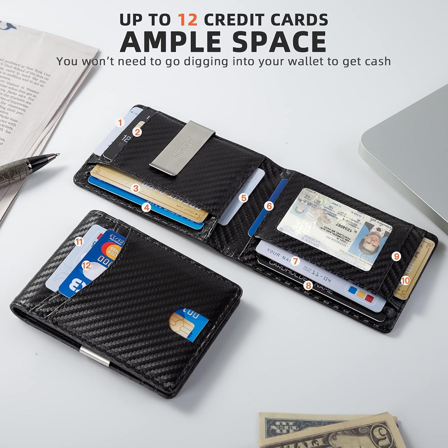Mutural Minimalist Slim Wallet - Money Clip Minimalist Rfid Blocking ulasan dan harga