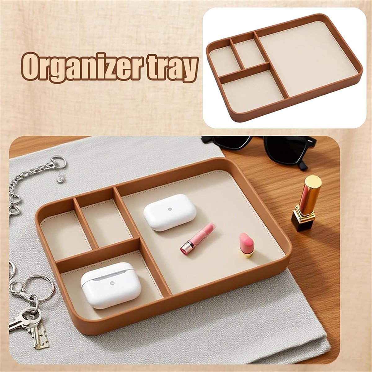 High Quality Men'S Vegan Leath - Valet Tray Nightstand Organizer Leather ulasan dan harga