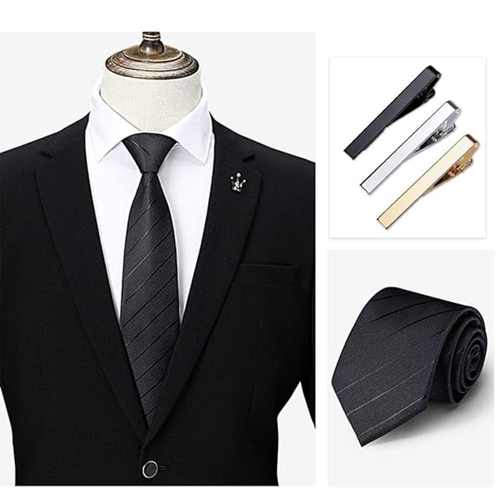 1 or 3 Pack Tie Clips for Men  - Tie Clip Bar Set Stainless Steel ulasan dan harga