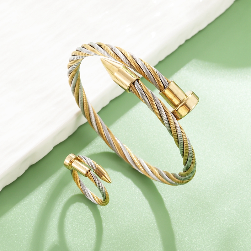 Luxury Braided Open Cuff Men W - Cufflinks Men Stainless Steel Luxury ulasan dan harga