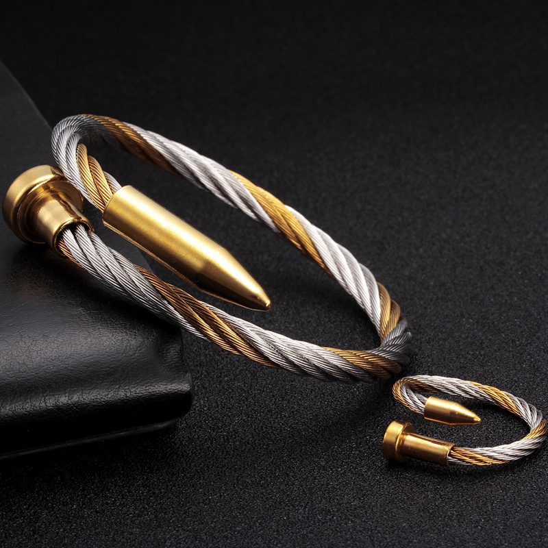 Luxury Braided Open Cuff Men W - Cufflinks Men Stainless Steel Luxury ulasan dan harga