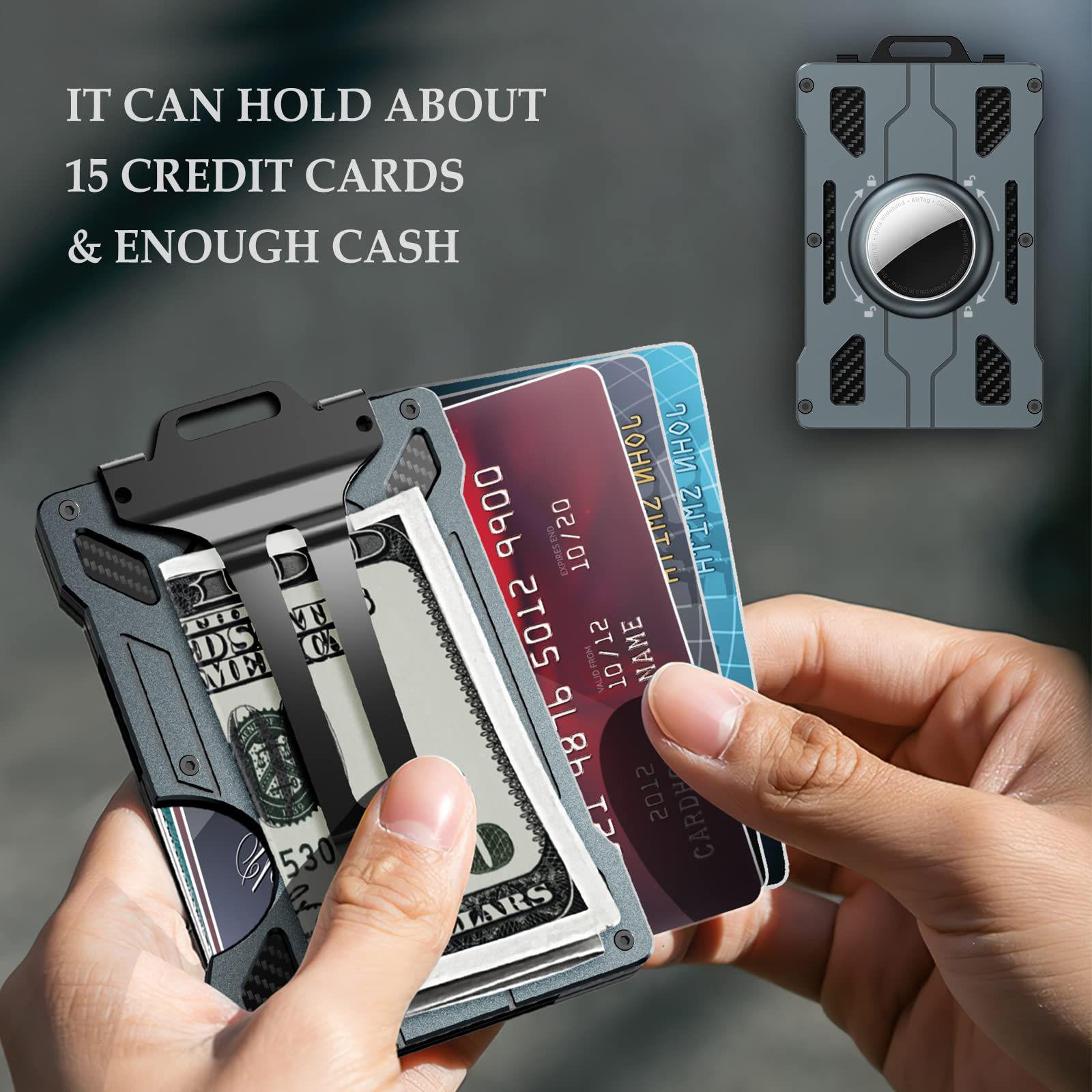 Air Tag Wallet for Men, Minima - Money Clip Minimalist Rfid Blocking ulasan dan harga