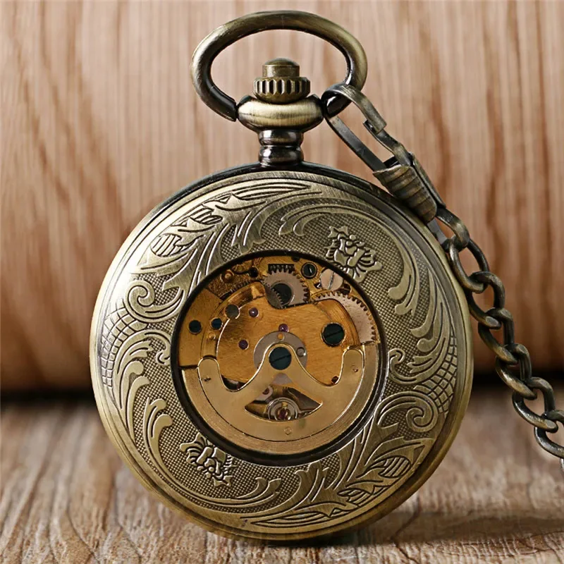 Vintage Poker Skull Head Skele - Pocket Watch Mechanical Skeleton Vintage ulasan dan harga