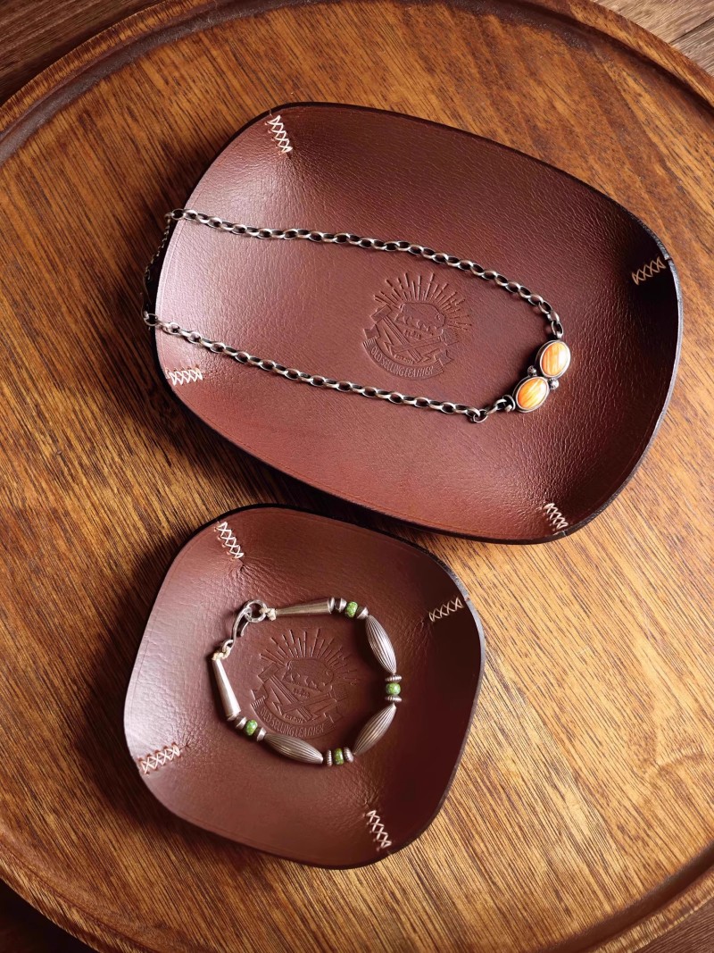 Handmade Italian Leather Valet - Valet Tray Nightstand Organizer Leather ulasan dan harga
