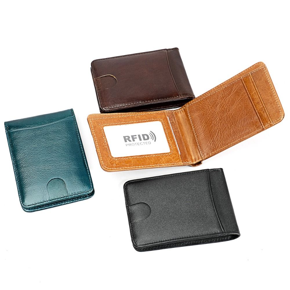 Minimalist Men's Leather Slim  - Money Clip Minimalist Rfid Blocking ulasan dan harga