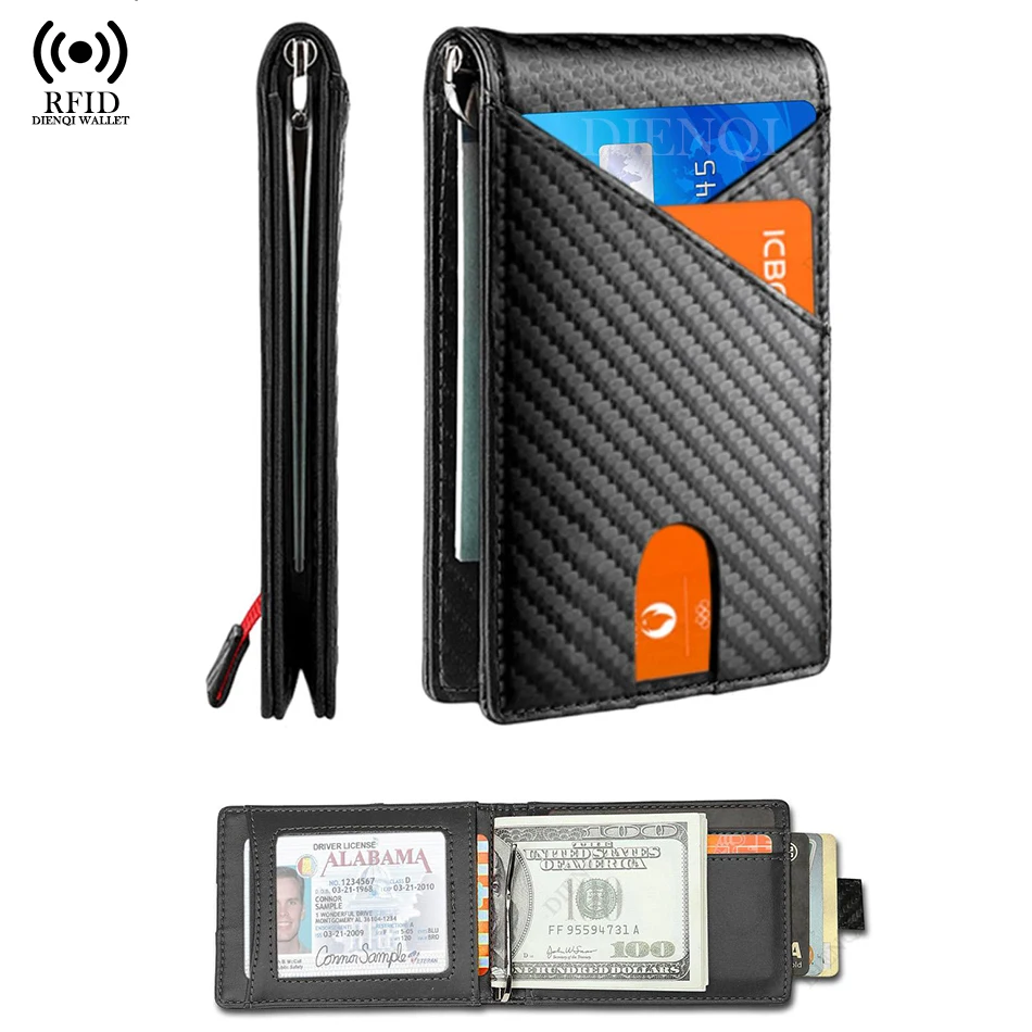 RFID Blocking Wallet Men Money - Money Clip Minimalist Rfid Blocking ulasan dan harga