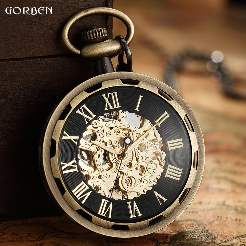 Vintage Watch Necklace Steampu - Pocket Watch Mechanical Skeleton Vintage ulasan dan harga