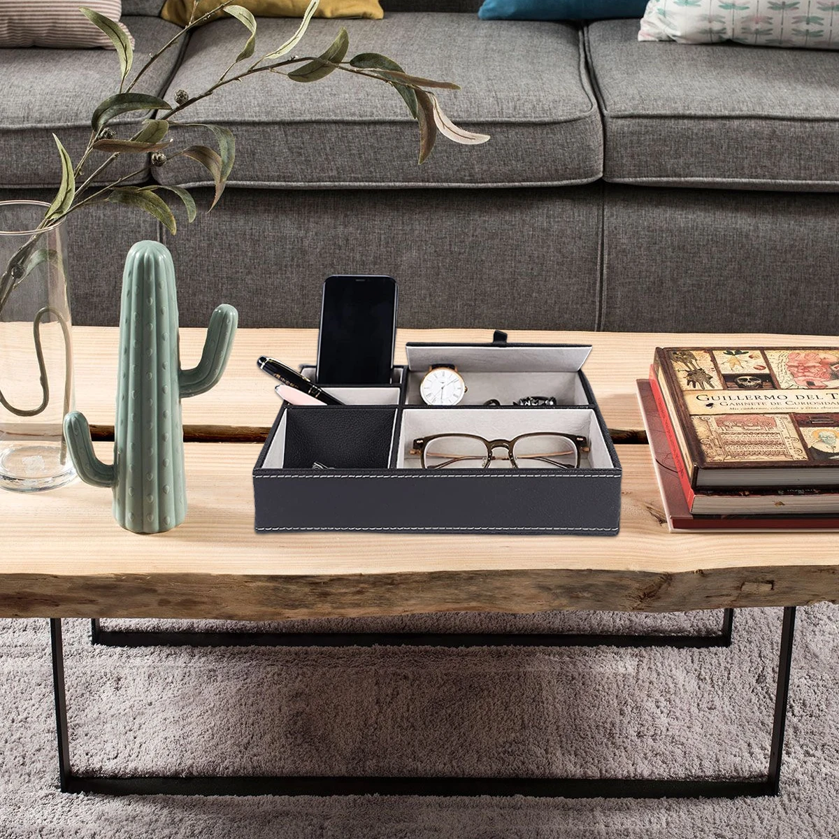 Faux Leather Men's Valet Tray  - Valet Tray Nightstand Organizer Leather ulasan dan harga