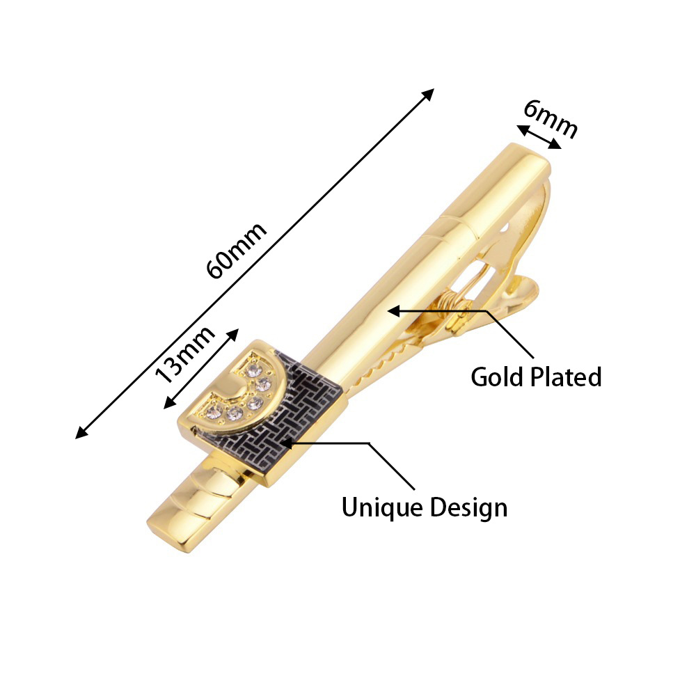 Gold Tone Cufflinks Tie Bar Se - Tie Clip Bar Set Stainless Steel ulasan dan harga