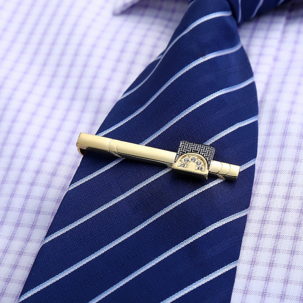Gold Tone Cufflinks Tie Bar Se - Tie Clip Bar Set Stainless Steel ulasan dan harga