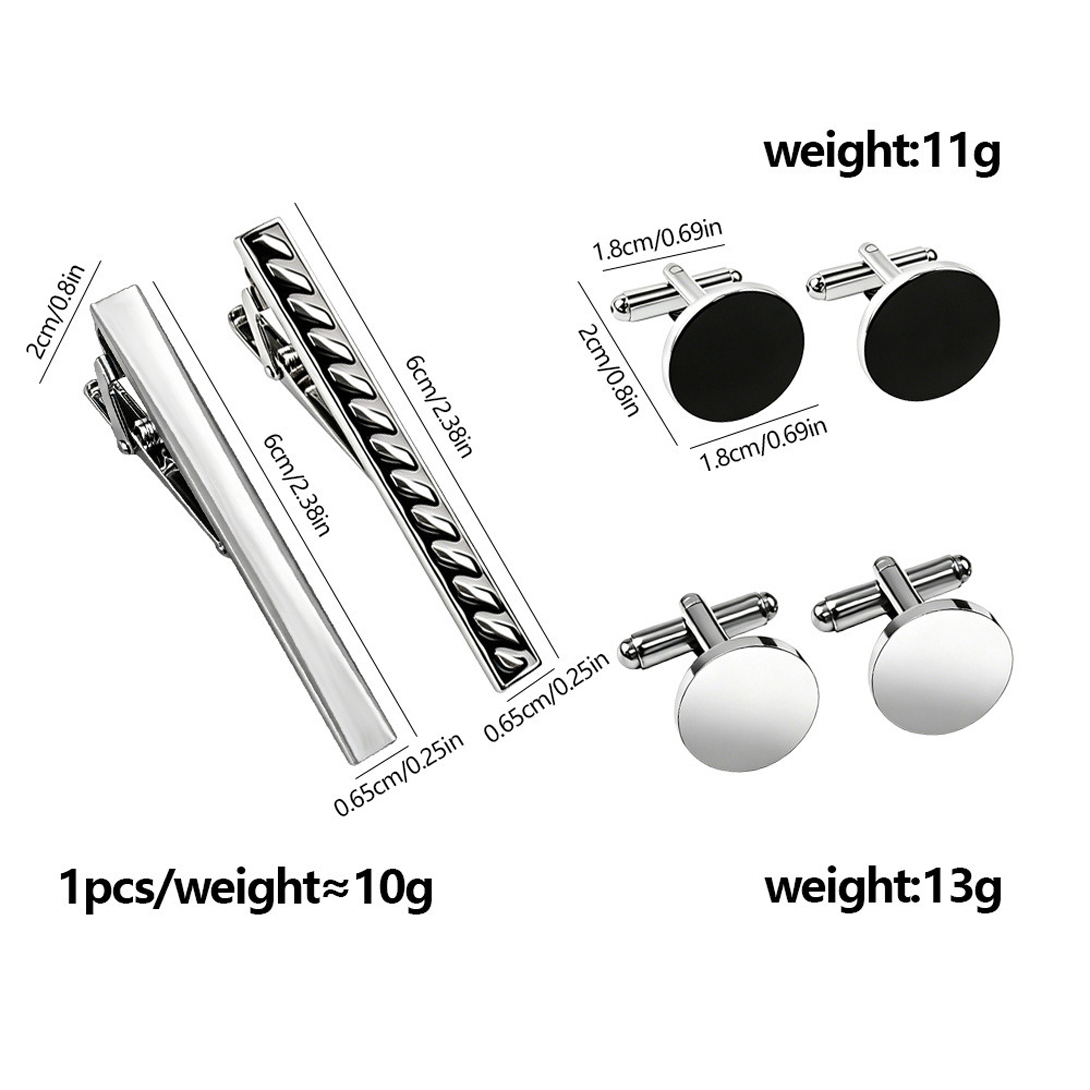 3 Sets Stainless Steel Round C - Tie Clip Bar Set Stainless Steel ulasan dan harga