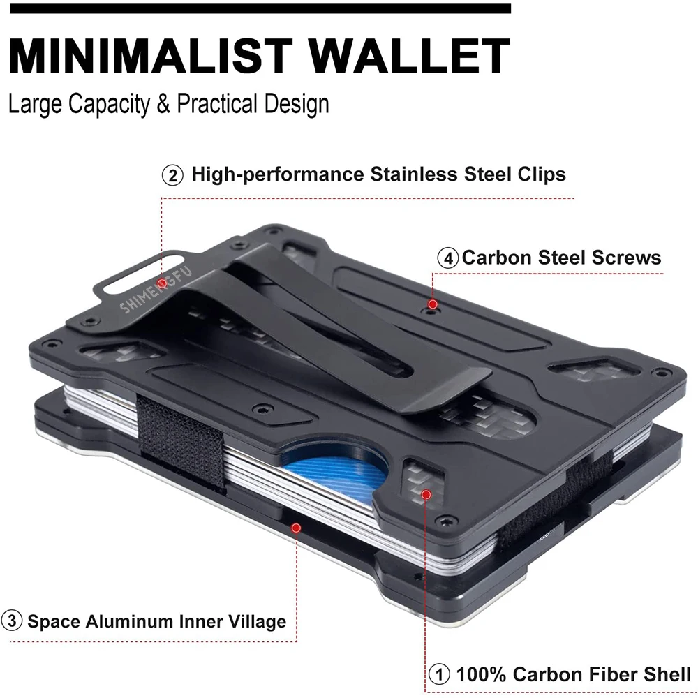 Men's Carbon Fiber Wallet RFID - Money Clip Minimalist Rfid Blocking ulasan dan harga